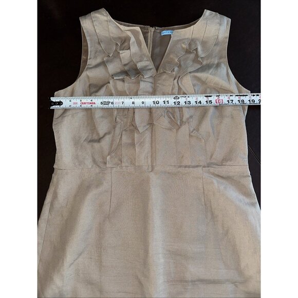 Antonio Melani Womens Sleeveless Ruffle Front Dress Size 12 Beige - Picture 6 of 8
